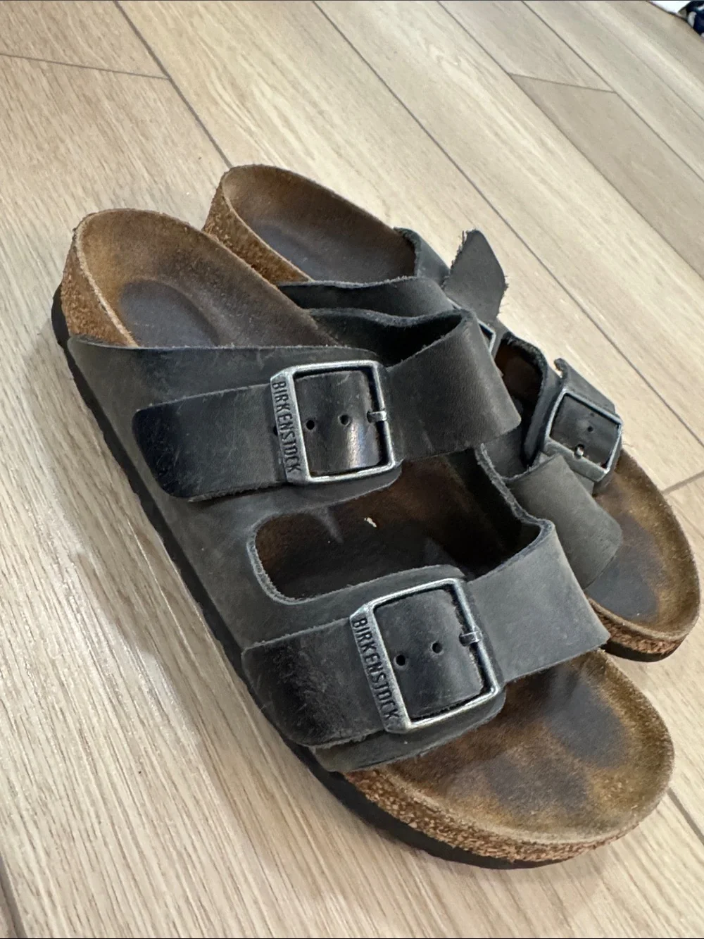 Birkenstock Arizona Gray Sandals Granola Camp Trendy Hiking Travel sz 36/5.5